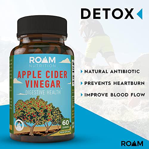 1000mg Apple Cider Vinegar Pills 60 Gummies - Supports Weight Loss, All Natural Detox - High Potency - USA-Made, Non-GMO Dietary Supplement - Digestive Enzyme and Blood Circulation -by Roam Nutrition