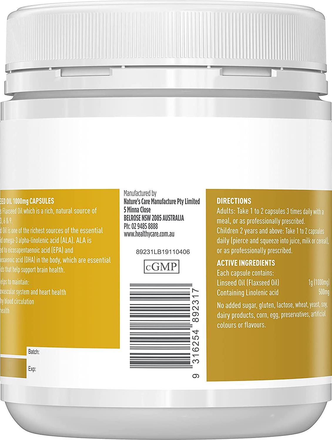 1000mg Super Flaxseed Oil Capsules