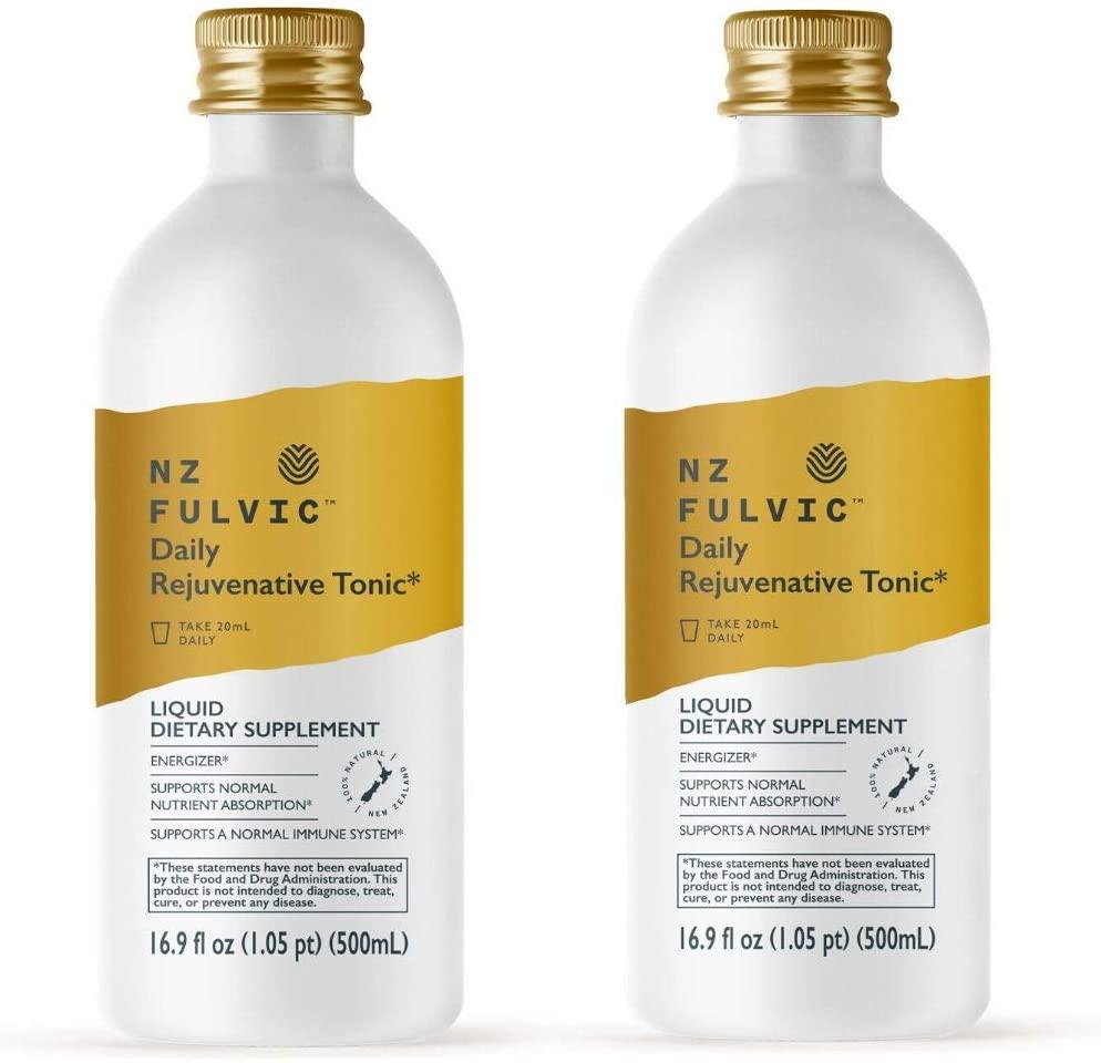 100% Natural Fulvic Acid by NZ Fulvic, Extracted and Made in New Zealand, Organic, Mineral Rich Blend, Liquid Food Supplement, 16.9 fl oz (Twin Pack)