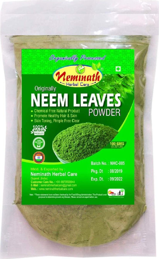 100% Natural Neem Leaves Powder (Azardirachta Indica) (100 gm (0.22 lb) 3.5 ounces)