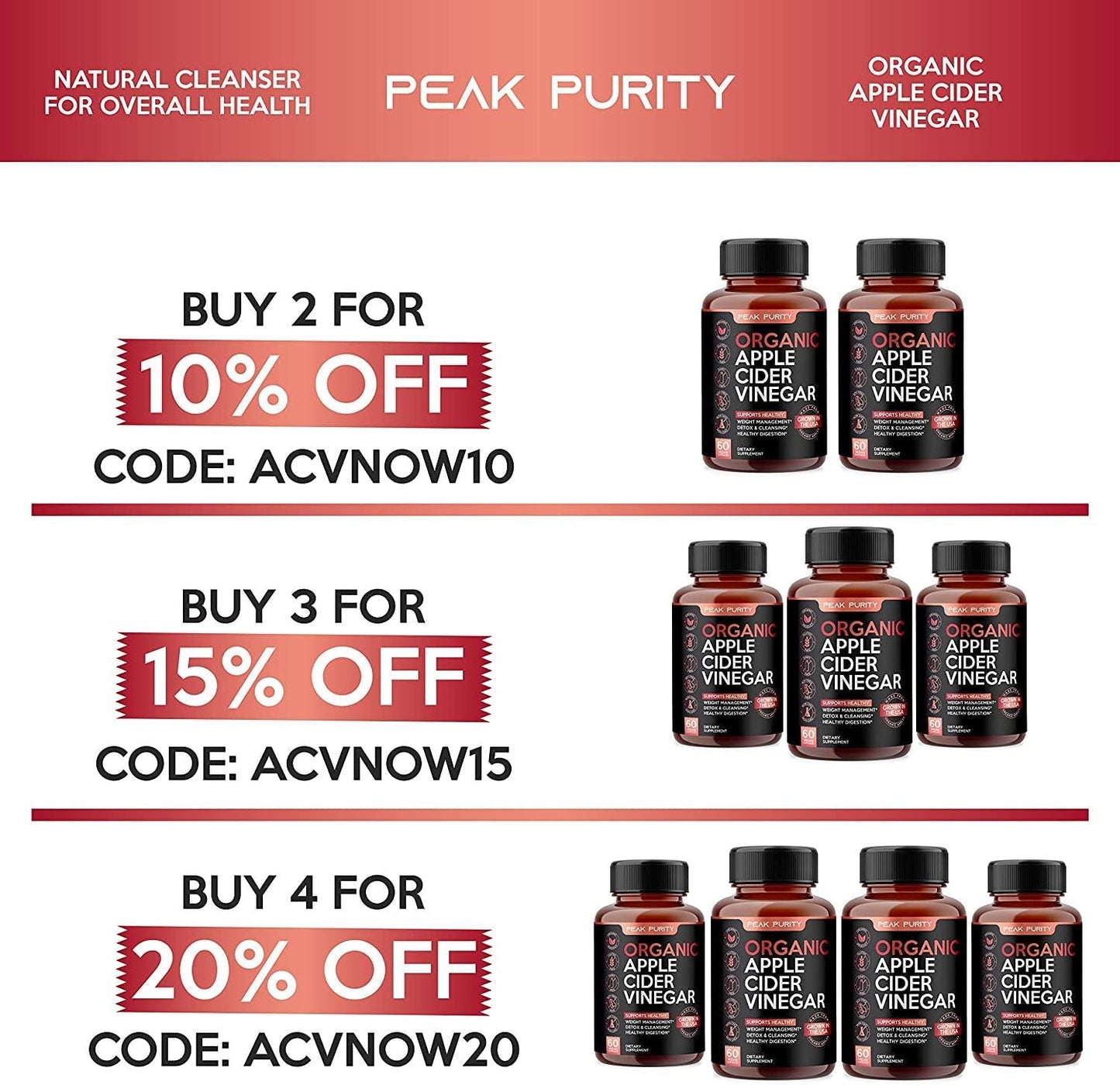 100% Organic Raw Apple Cider Vinegar Capsules - Natural Detox Gut Cleanse and Healthy Digestion - Tasteless and Easy to Swallow - Extra Strength ACV Pills - 1000 mg