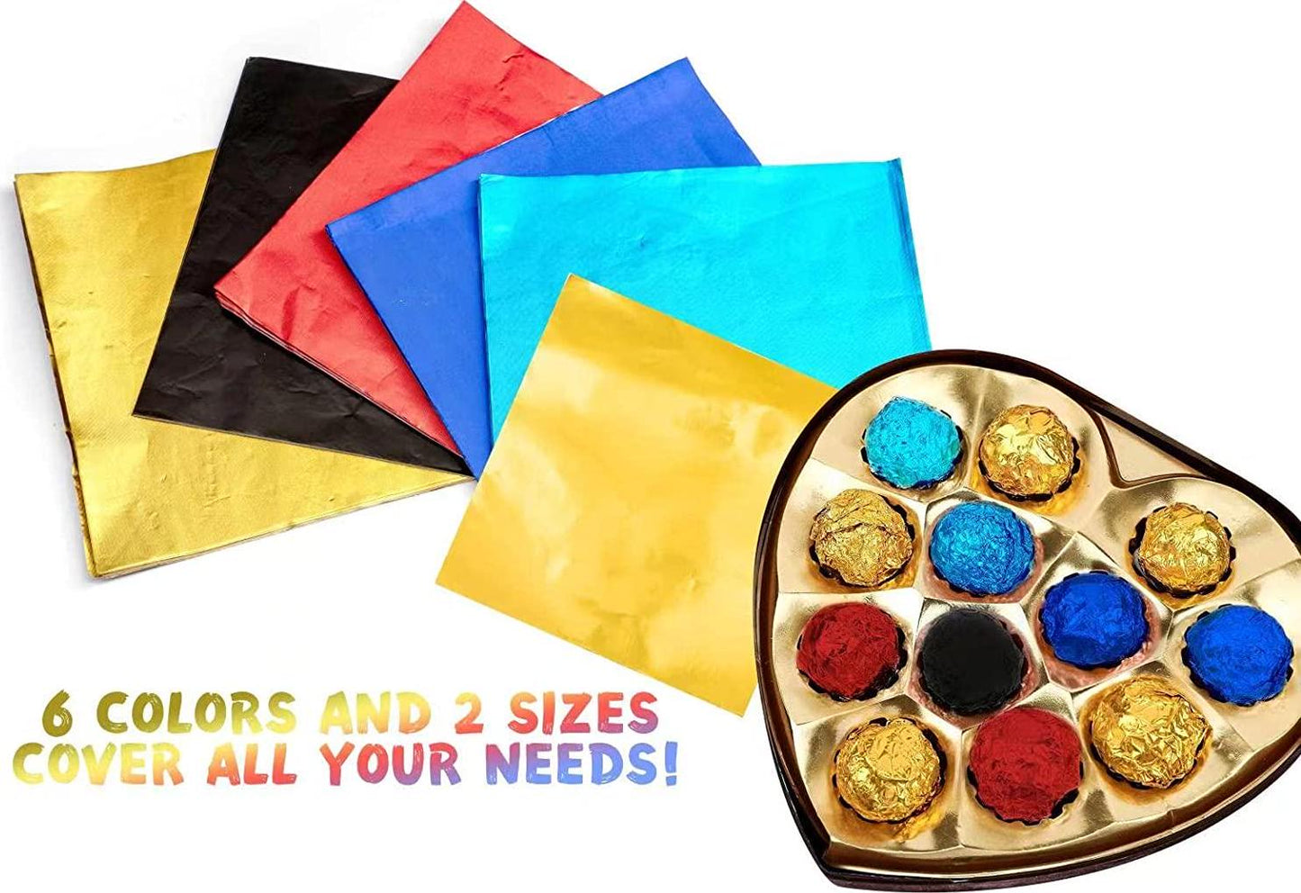 100pcs Candy Bar Wrappers, 7.8x7.8 Inch Chocolate Bar Wrappers Navy Blue Foil Wrapper Square Aluminum Individual Packaging Sheets for 4 July Baby Shower Birthday Party Gifts