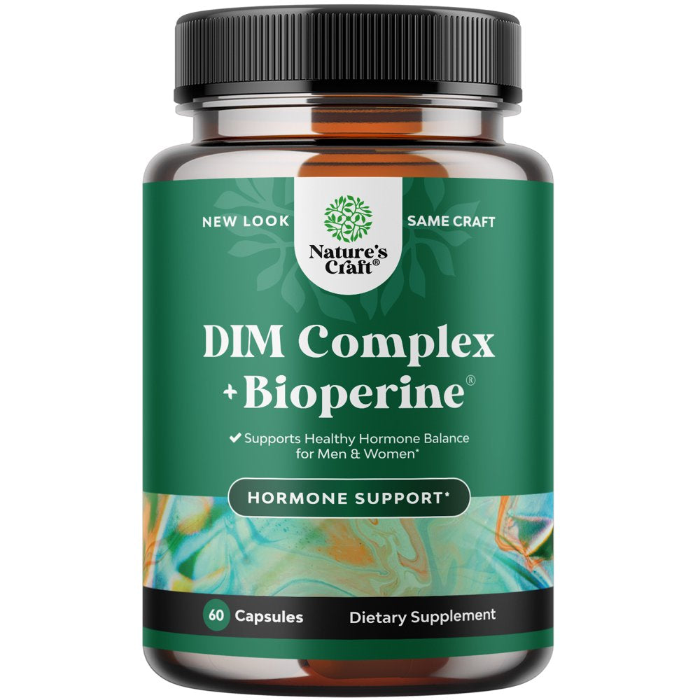 Extra Strength Diindolylmethane DIM Supplement - 300Mg per Serving DIM Complex Men and Womens Hormone Balance Supplement with DIM SGS and Calcium D-Glucarate - Herbal DIM Supplement 30 Servings