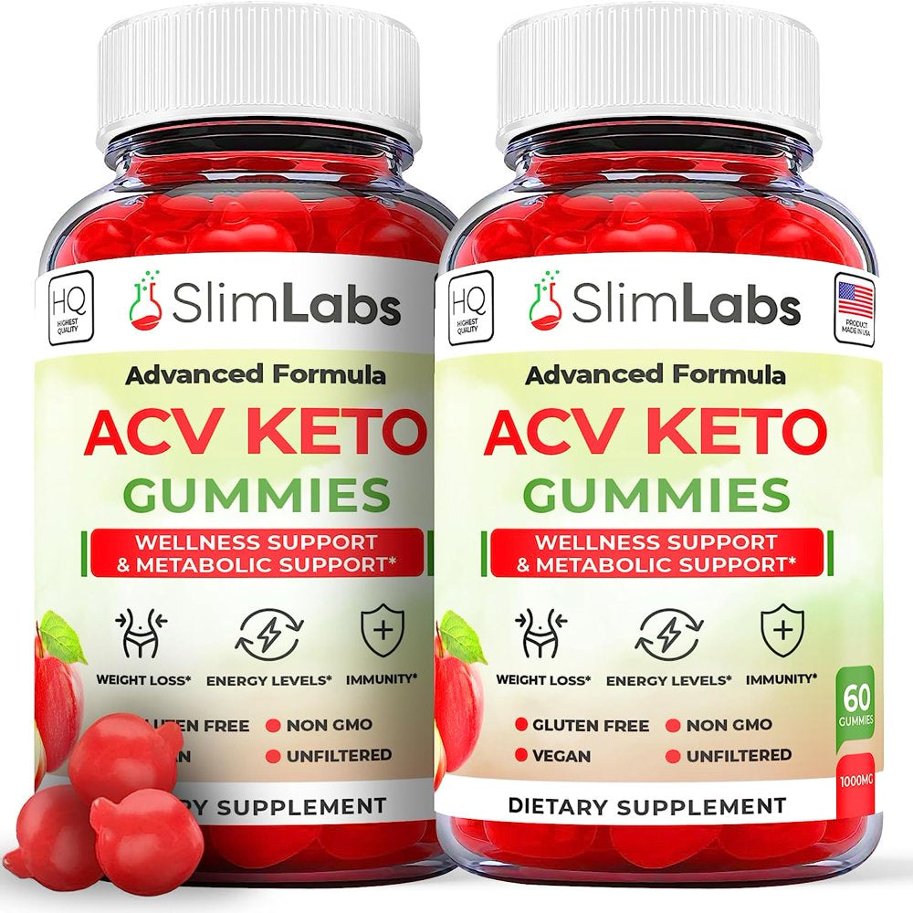 (2 Pack) Slim Labs Keto ACV Gummies - Supplement for Weight Loss - Energy & Focus Boosting Dietary Supplements for Weight Management & Metabolism - Fat Burn - 120 Gummies - Nutricity.com.au