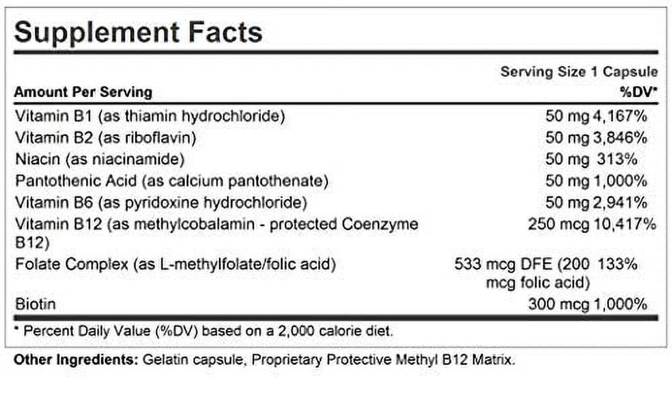 Andrew Lessman High Potency B-Complex 180 Capsules - with High Levels of Folate Complex & Biotin, Promotes Cellular Growth, Energy, Immune Function, Detoxification, Fat Metabolism & Mor