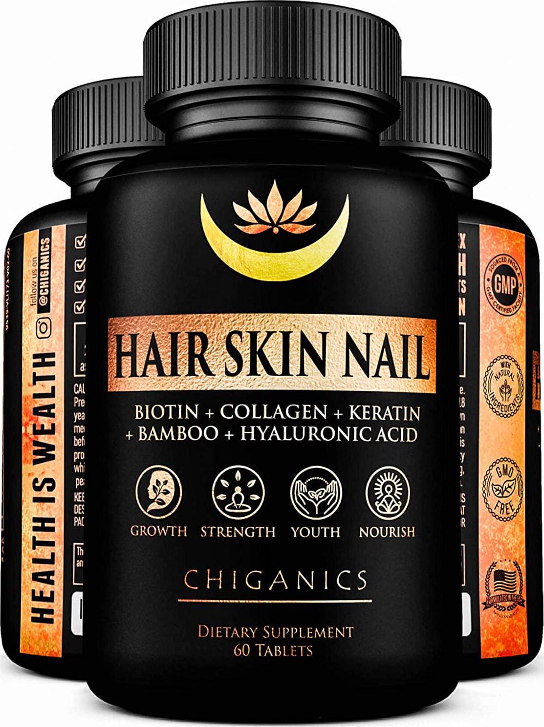 10X Potent Hair Growth Vitamins Infused with Keratin + Collagen + Silica for Vibrant Hair- Extra Strength Biotin 5000mcg - Healthy Hair Skin and Nails Vitamins - Hair Vitamins for Faster Hair Growth