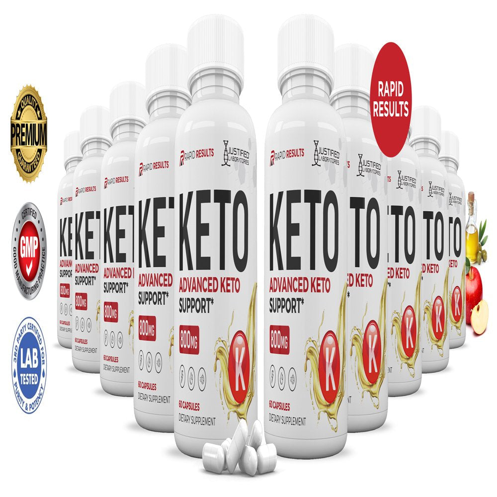 (10 Pack) Justified Laboratories Rapid Results ACV Pills 1275Mg Stronger than Gummies Advanced Keto Support 600 Capsules - Nutricity.com.au
