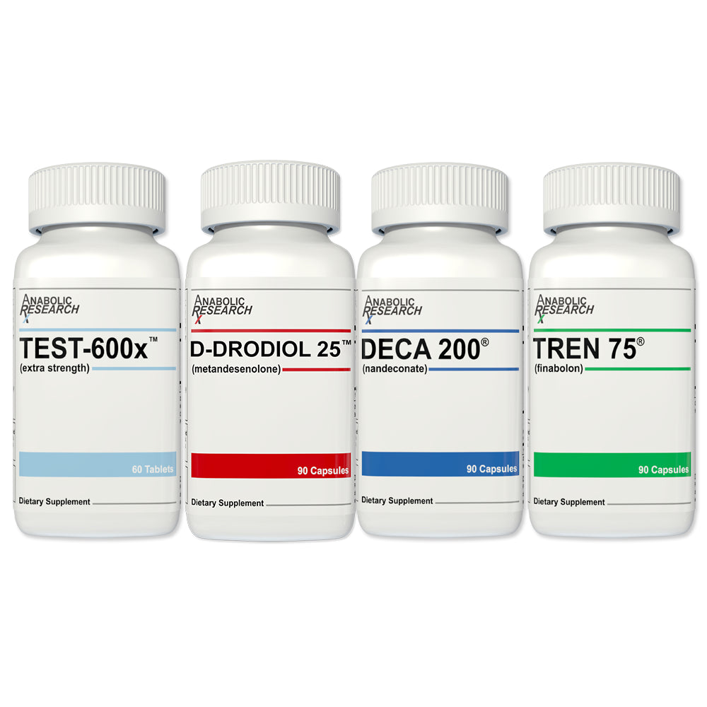Anabolic Research Mass Stack - Test-600X, D-Dodriol 25, Deca 200, and Tren 75 - 1 Month Supply