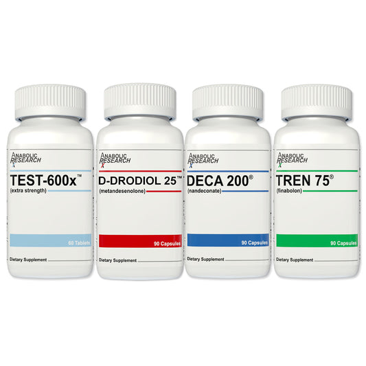 Anabolic Research Mass Stack - Test-600X, D-Dodriol 25, Deca 200, and Tren 75 - 1 Month Supply