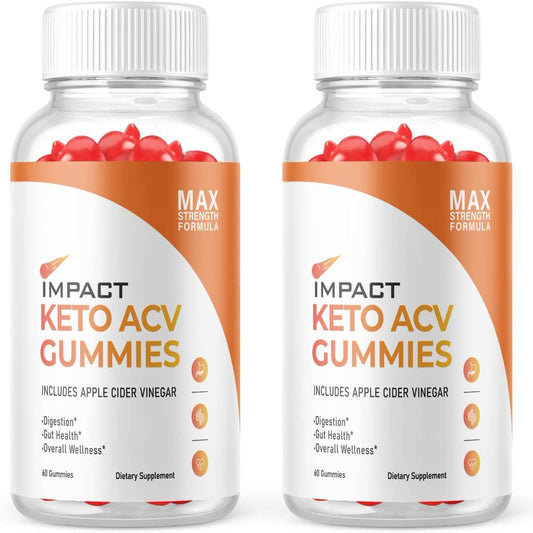 (2 Pack) Impact Keto ACV Gummies - Supplement for Weight Loss - Energy & Focus Boosting Dietary Supplements for Weight Management & Metabolism - Fat Burn - 120 Gummies - Nutricity.com.au
