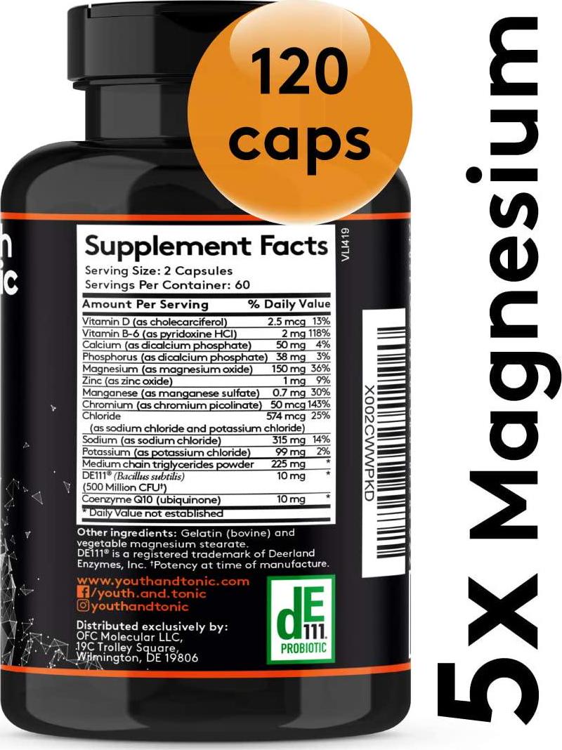 120 MCT Keto Electrolytes Pills | 150 mg Magnesium Probiotics Co Q 10 | Potassium Sodium Chloride Calcium Zinc and D3 Vitamin | Premium Grade Salt Supplement Designed for Low Carbs and Keto Diets