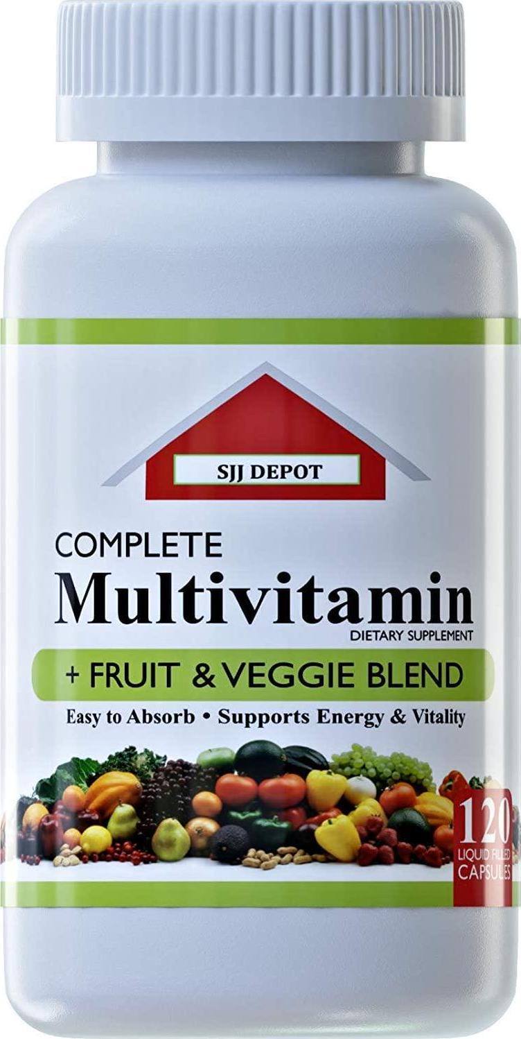 120 Multivitamin Fruit and Vegetable Liquid Capsules, Loaded Multivitamins, Supplements by SJJ Depot, Multiple Vitamin has Joint Heart Brain Antioxidants, Daily Women Men Senior Adult Multi Vitamins