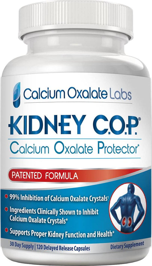 (120 Vegetarian DR Opaque Capsules) - Kidney COP Calcium Oxalate Protector 120 Capsules, Patented Kidney Support for Calcium Oxalate Crystals, Helps Stops Recurrence of Stones, Stronger Than Chanca Piedra Stone Breaker and Crusher Products - Nutricity.com.au