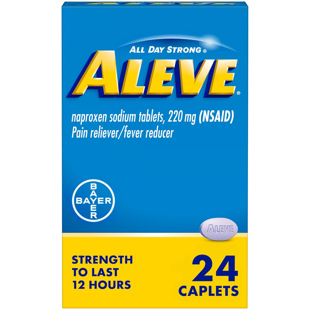 Aleve Caplets Naproxen Sodium Pain Reliever, 24 Count