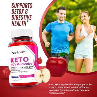 (5 Pack) True Form Keto ACV Gummies - Energy & Focus Boosting Dietary Supplements for Weight Management & Metabolism - Fat Burn - 300 Gummies