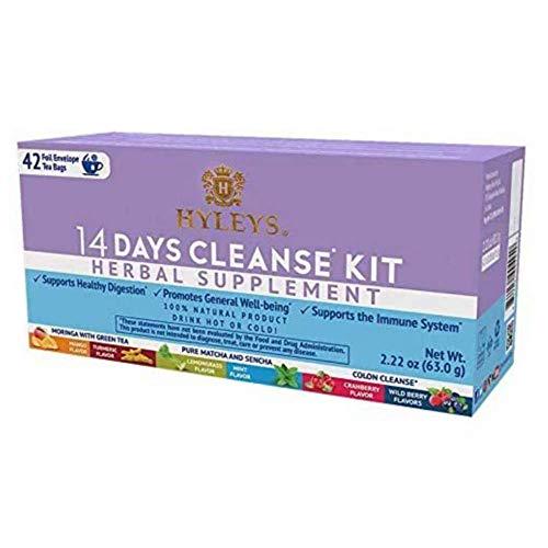 12 Pack of Hyleys Wellness 14 Days Cleanse Kit - 42 Tea Bags (100% Natural, Sugar Free, Gluten Free and Non-GMO)