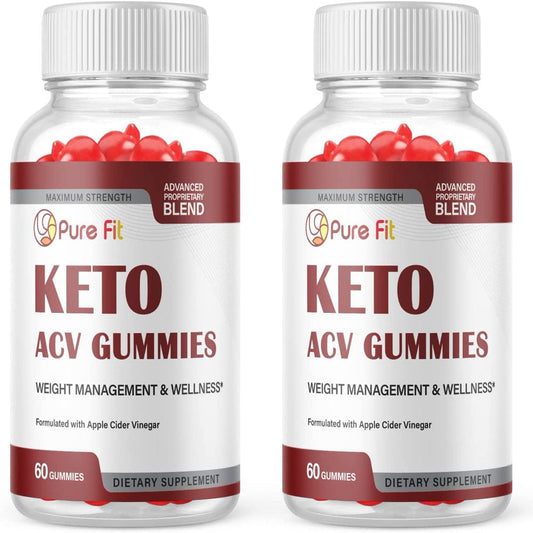 (2 Pack) Pure Fit Keto ACV Gummies - Supplement for Weight Loss - Energy & Focus Boosting Dietary Supplements for Weight Management & Metabolism - Fat Burn - 120 Gummies - Nutricity.com.au