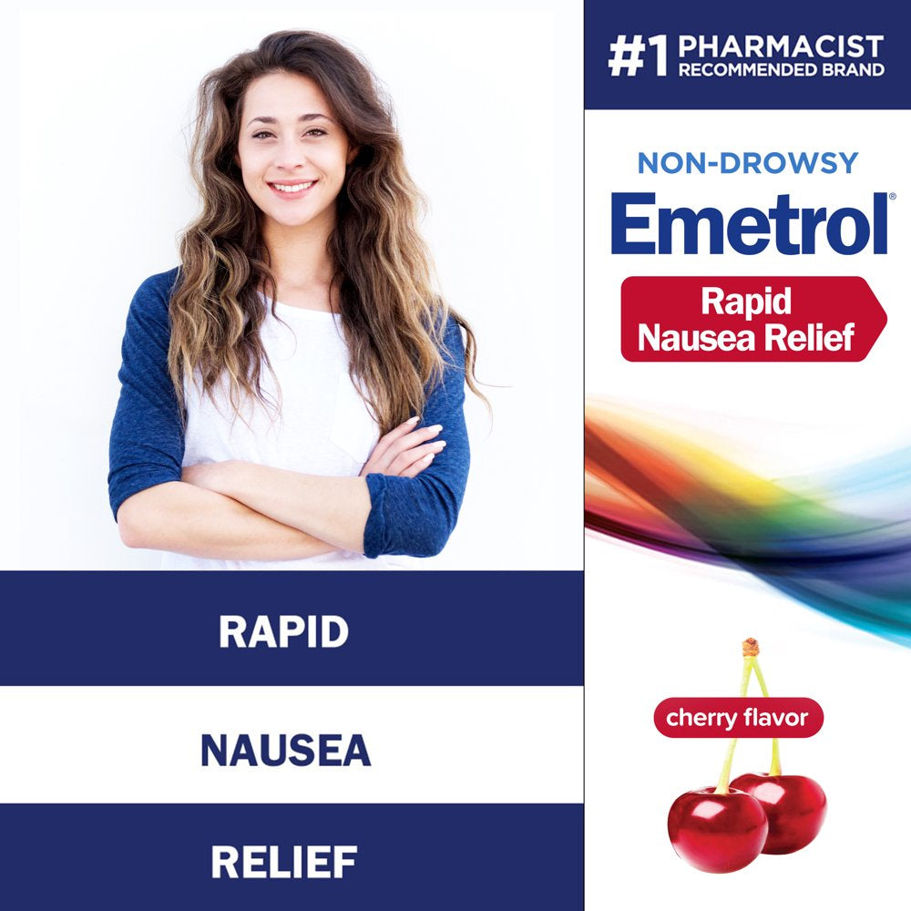 Emetrol Nausea and Upset Stomach Relief Liquid Medication, Cherry, 4 Oz