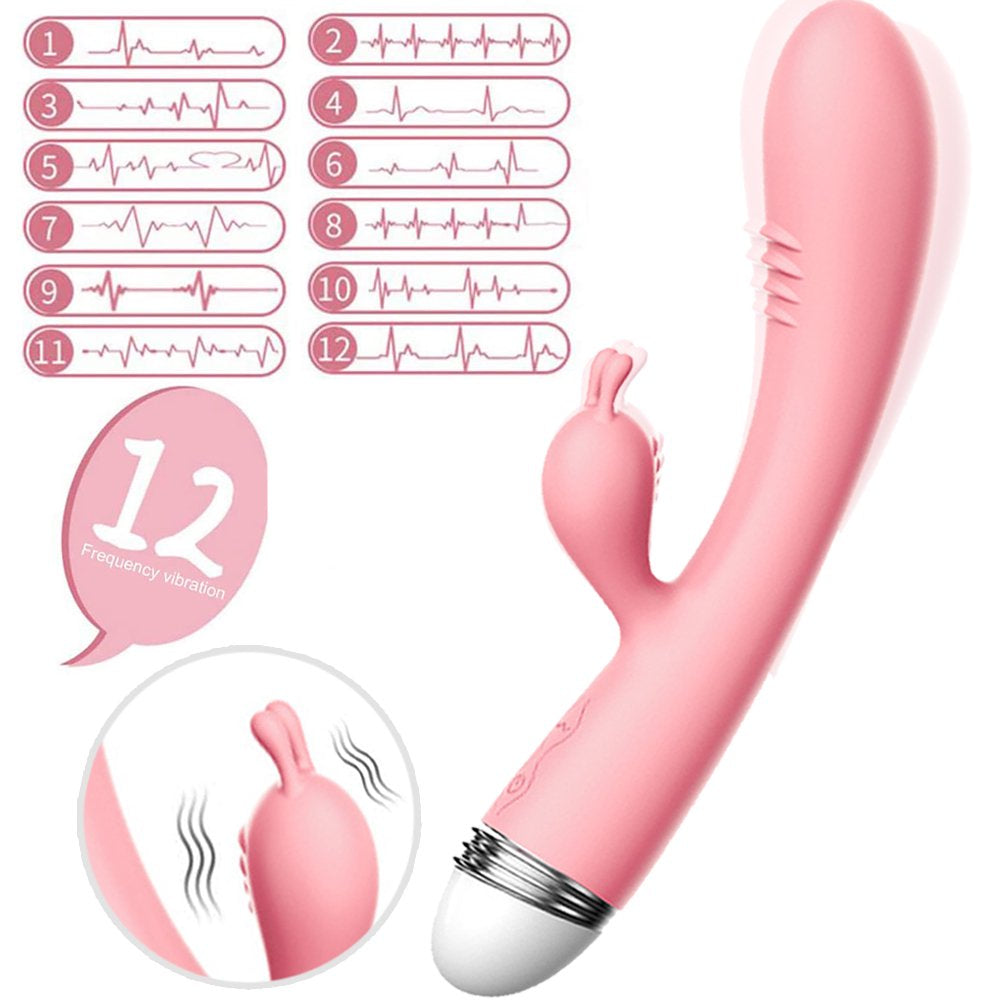 Centerel Powerful Rabbit Vibrator for G Spot Vaginal Stimulation with 12 Vibration, Waterproof Adult Sex Toys for Women and Couples ,Pink
