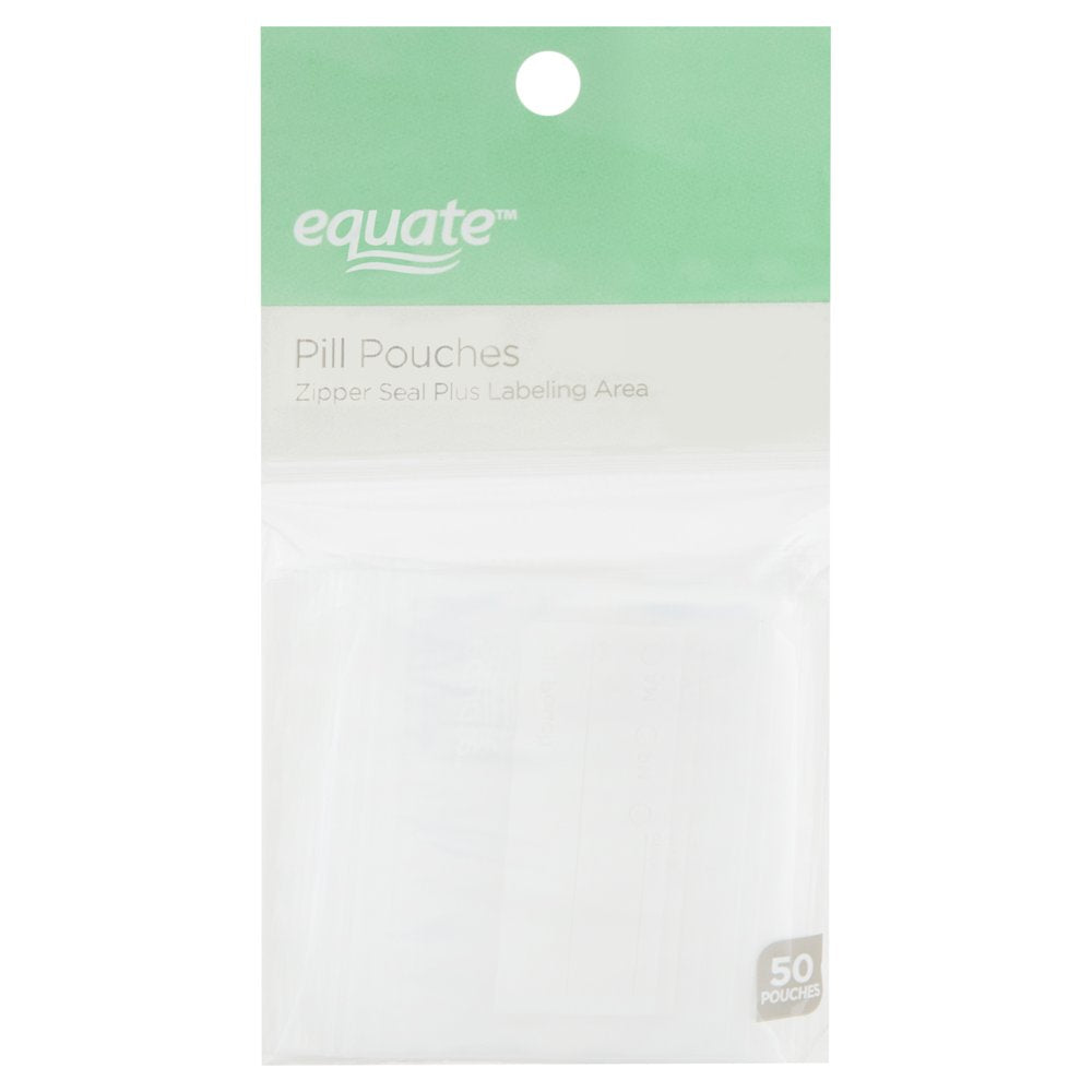 Equate Zipper Seal Pill Pouches, 50 Count