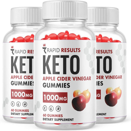 (3 Pack) Rapid Results Keto ACV Gummies - Supplement for Weight Loss - Energy & Focus Boosting Dietary Supplements for Weight Management & Metabolism - Fat Burn - 180 Gummies - Nutricity.com.au