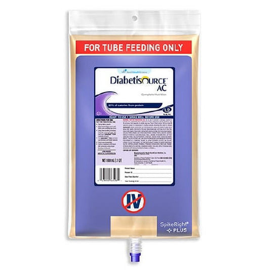 Diabetisource AC Tube Feeding Formula 1000 Ml Bag Ready to Hang Adult - 1 Each