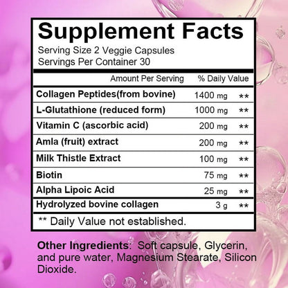 Bcuelov COLLAGEN MULTI COMPLEX - 3000 Mg, Supports Joint, Energy, Skin, Hair & Nail Health, Complex Collagen Capsules