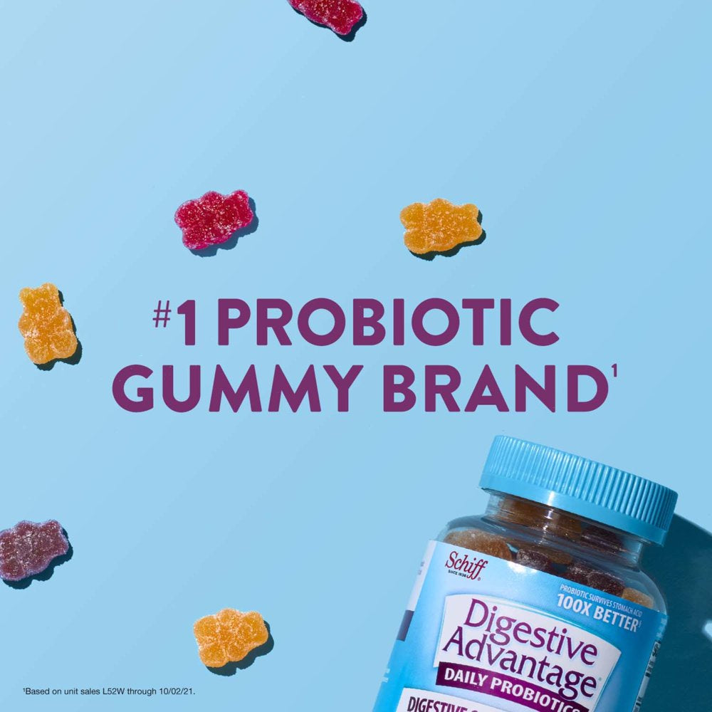 Digestive Advantage Daily Probiotic Gummies, Natural Fruit Flavors - 80 Gummies