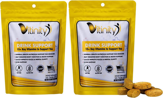 Drink Support Supplement - Craving Support, Liver Health, Reduce Intake Formula - Kudzu, Milk Thistle, Holy Basil, NAC for All Natural Detoxify, Gradual Reduction, and Stopping - 30 Day