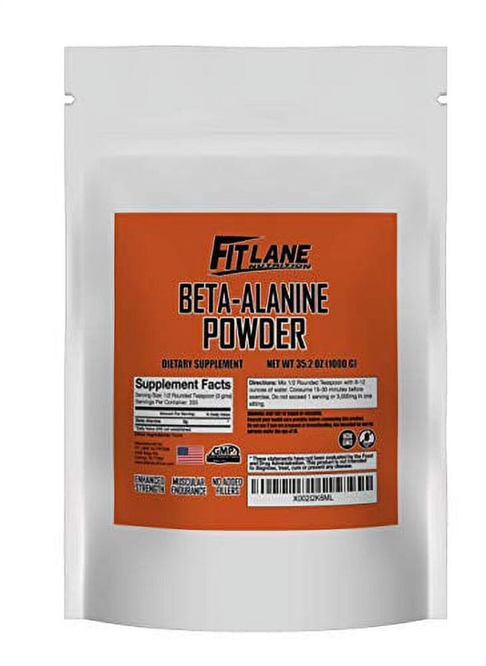 Beta Alanine Powder 1000 Grams - Nitric Oxide Booster by Fit Lane Nutrition - Unflavored.