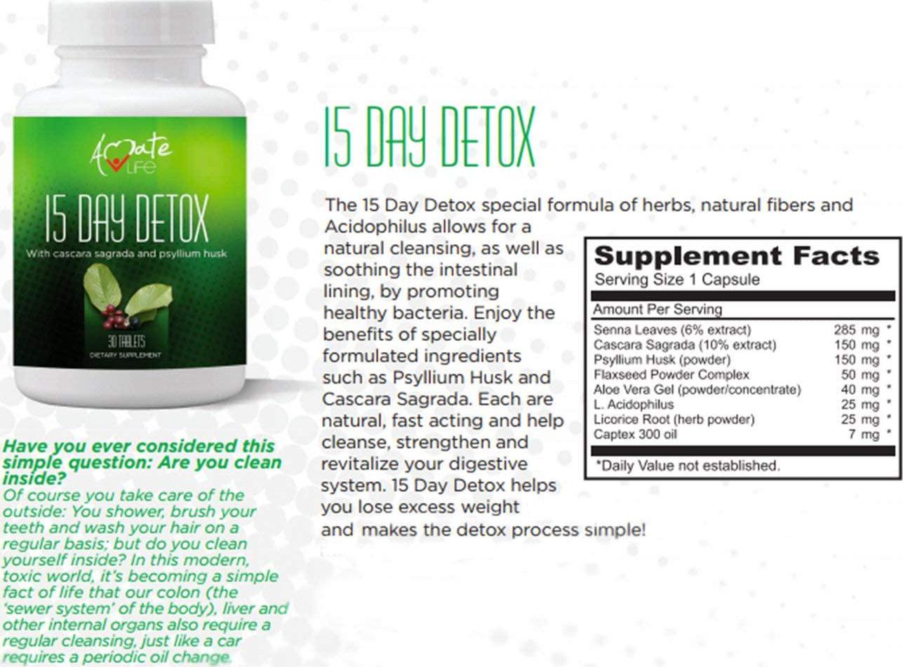 15 Day Colon Cleanse Detox Pills - Best Detox Cleanse for Weight Management - Herbal Laxative Cleanse for Weight Management and Constipation Relief, Detox Cleanse for Women and Men 30 Capsules - AmateLife