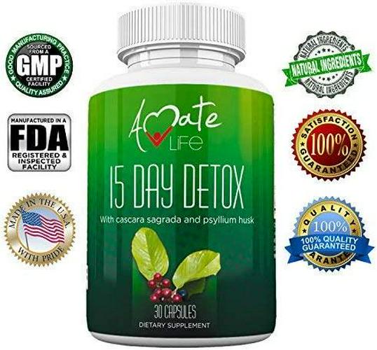 15 Day Colon Cleanse Detox Pills - Best Detox Cleanse for Weight Management - Herbal Laxative Cleanse for Weight Management and Constipation Relief, Detox Cleanse for Women and Men 30 Capsules - AmateLife