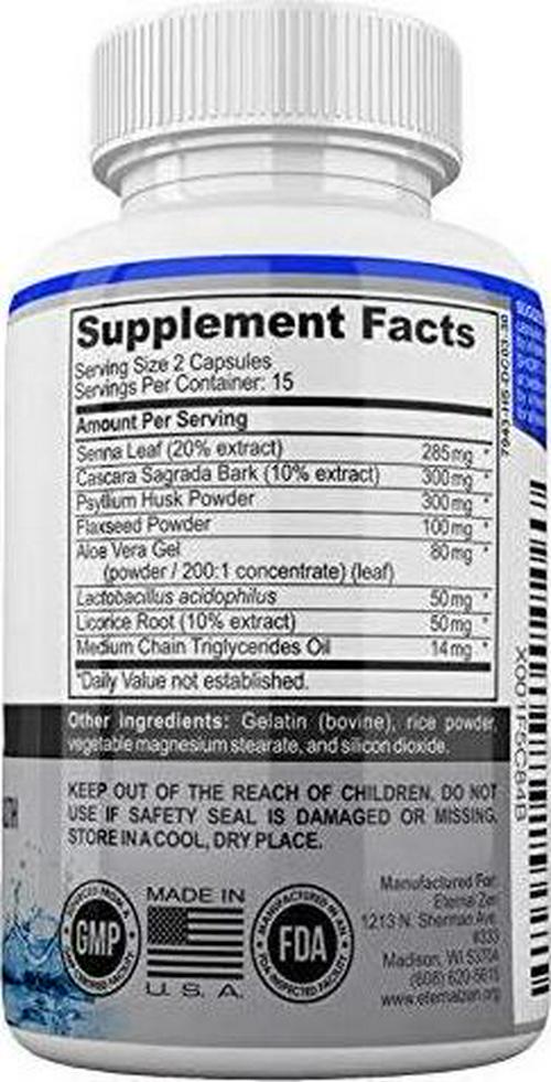 15 Day Colon Cleanser Detox with Extra Strength Herbs, Senna is a Fast Acting Natural Laxative for Constipation Relief - Whole Body Cleanse - 30 Capsules