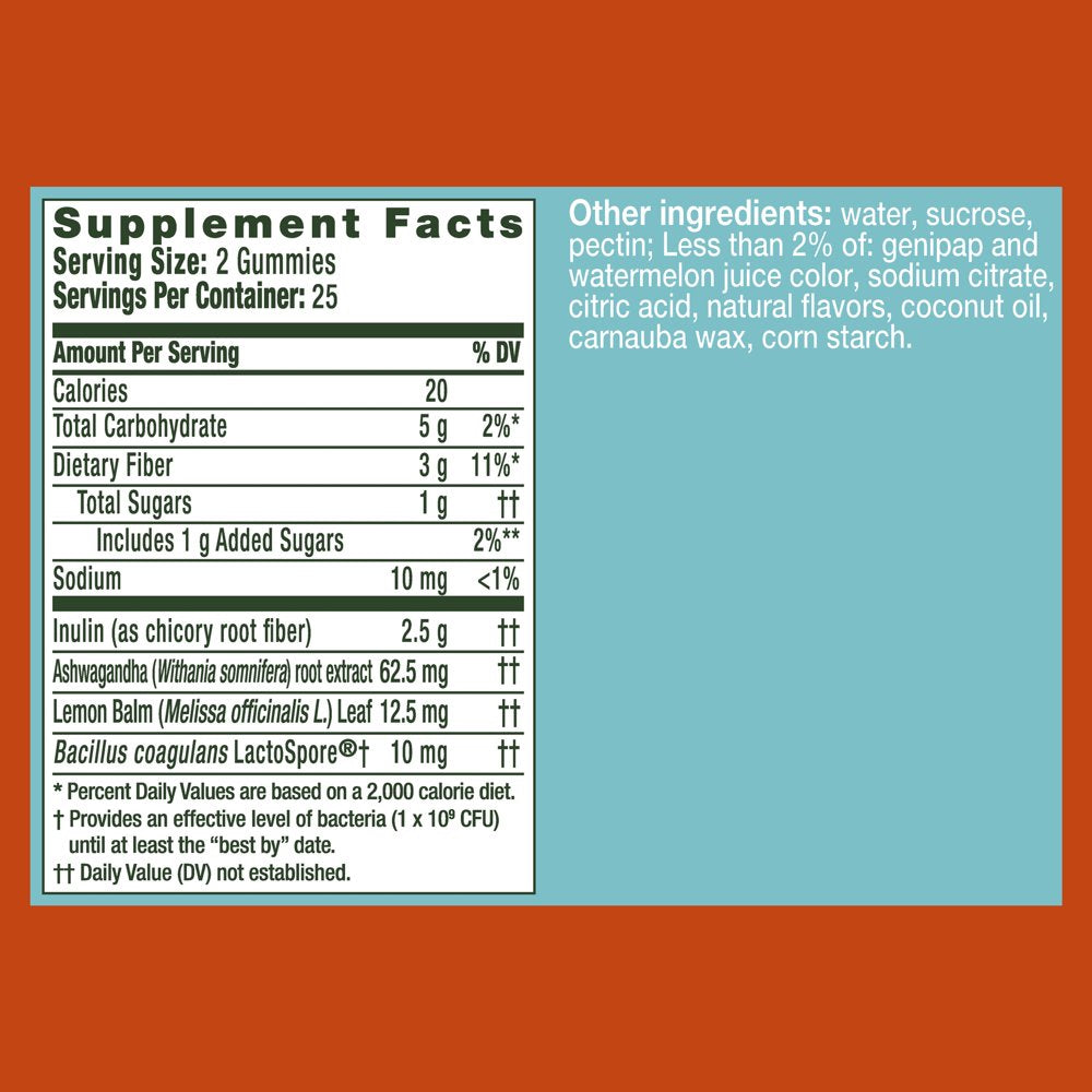 Align Probiotic Gummies, Digestive De-Stress & Ashwagandha, Dietary Supplement, Unisex, 50 Count