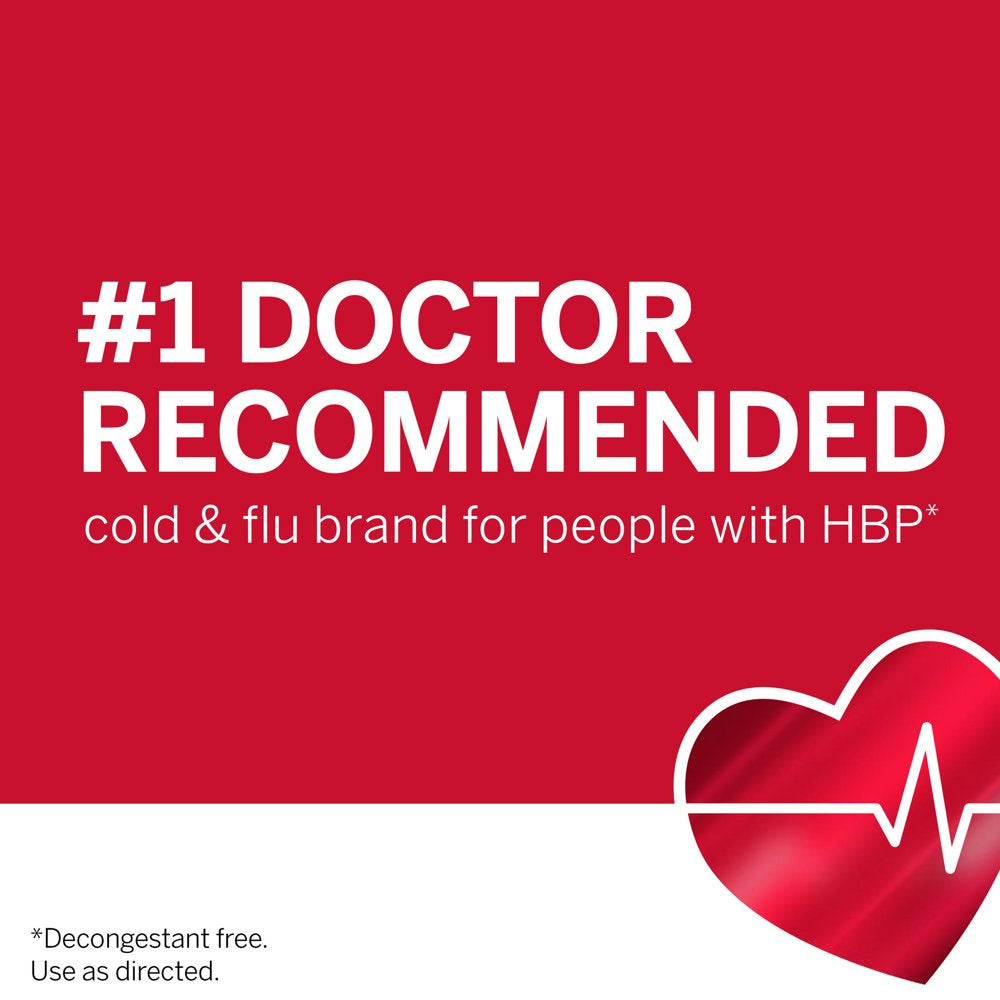 Coricidin HBP Cold & Flu Relief Tablets, High Blood Pressure, 20 Ct