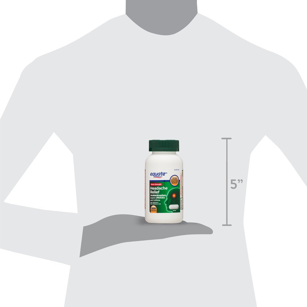 Equate Extra Strength Headache Relief Caplets, 200 Count