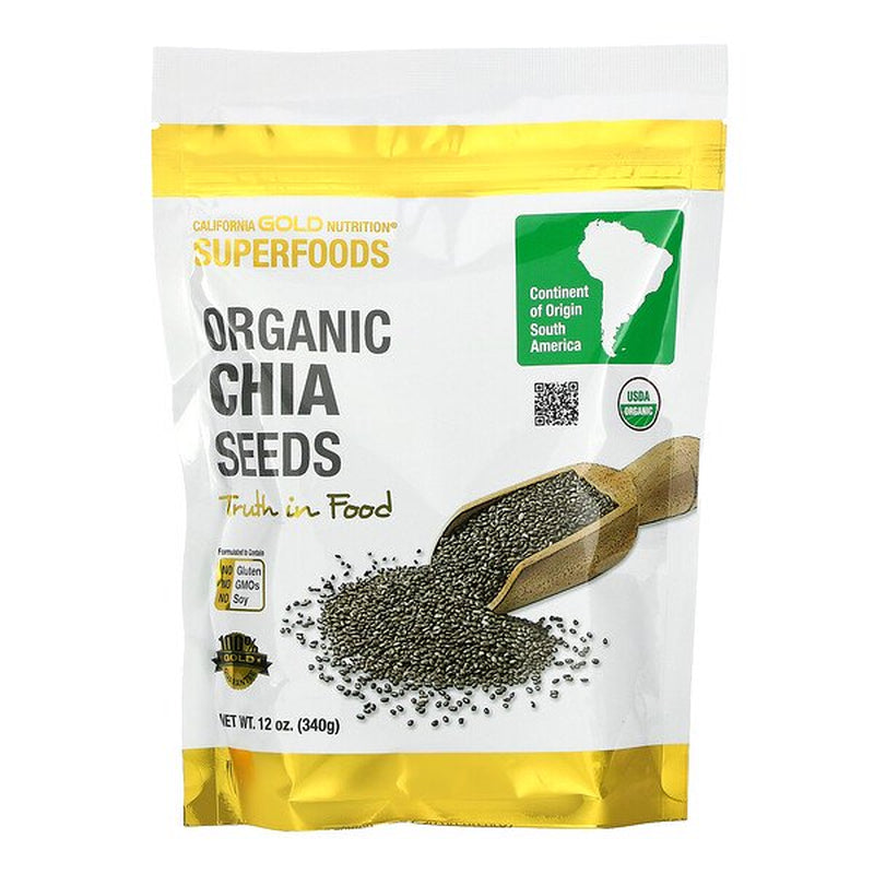 California Gold Nutrition, SUPERFOODS, Organic Chia Seeds, 12 Oz Pack of 3