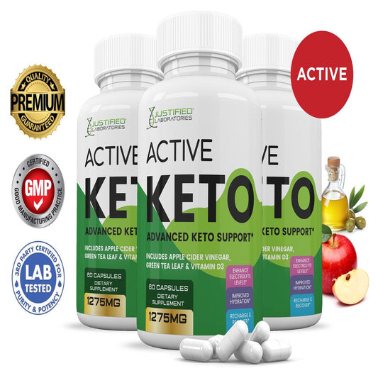(3 Pack) Active Keto ACV Pills 1275Mg Dietary Supplement 180 Capsules - Nutricity.com.au