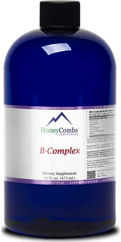 16oz Super B Complex Vitamins with Vitamin C Liquid, Alcohol-Free All Vitamins B Including B1, B2, B3, B5, B6, B7, B9, B12, Folic Acid, Niacin, Biotin. Vitamin B-Complex