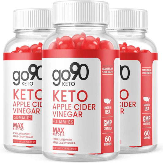 (3 Pack) Go90 Keto ACV Gummies - Supplement for Weight Loss - Energy & Focus Boosting Dietary Supplements for Weight Management & Metabolism - Fat Burn - 180 Gummies - Nutricity.com.au