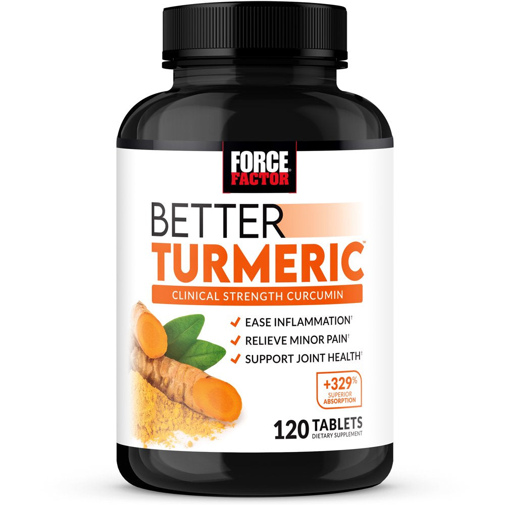 Force Factor Better Turmeric Joint Support Supplement with Turmeric and Curcumin, 120 Tablets