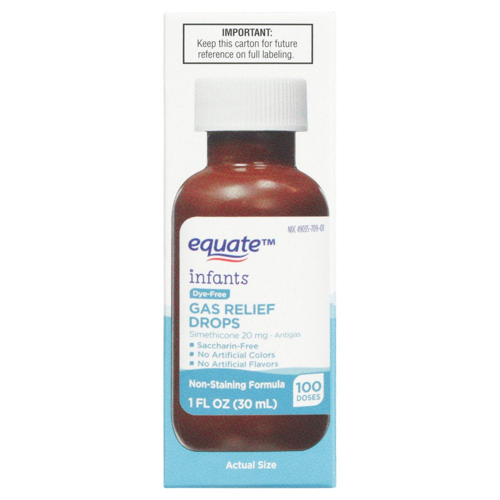 Equate Infants Dye-Free Stomach Gas Relief Drops, over the Counter, 1 Fl Oz