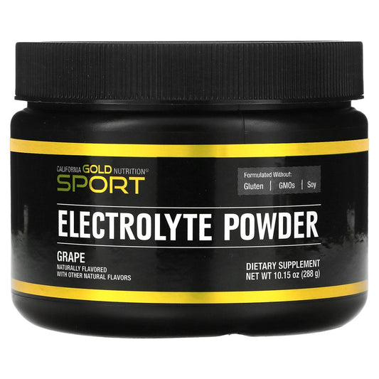 California Gold Nutrition SPORT - Electrolyte Powder, Natural Grape, 10.15 Oz. (288 G)