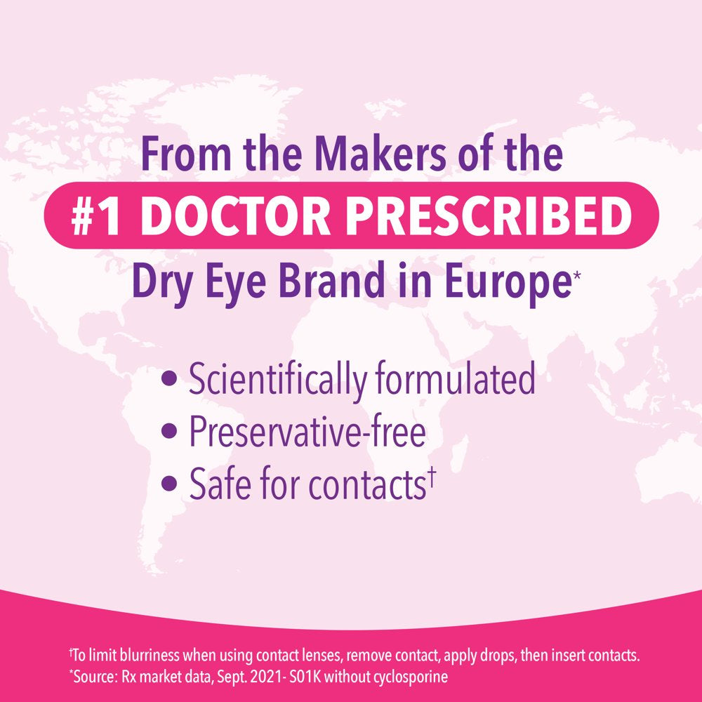 Ivizia Sterile Lubricant Eye Drops for Dry Eyes, Preservative-Free, Moisturizing, Dry Eye Relief, Contact Lens Friendly, 0.16 Oz Bottle