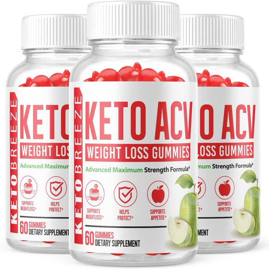 (3 Pack) Keto Breeze ACV Gummies - Supplement for Weight Loss - Energy & Focus Boosting Dietary Supplements for Weight Management & Metabolism - Fat Burn - 180 Gummies - Nutricity.com.au