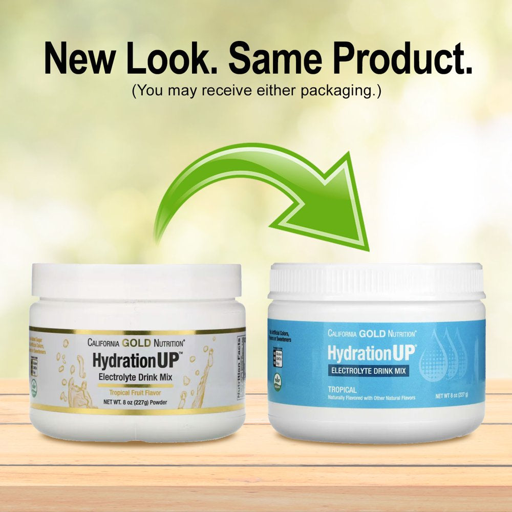 California Gold Nutrition Hydrationup, Electrolyte Drink Mix, Tropical, 8 Oz (227 G)