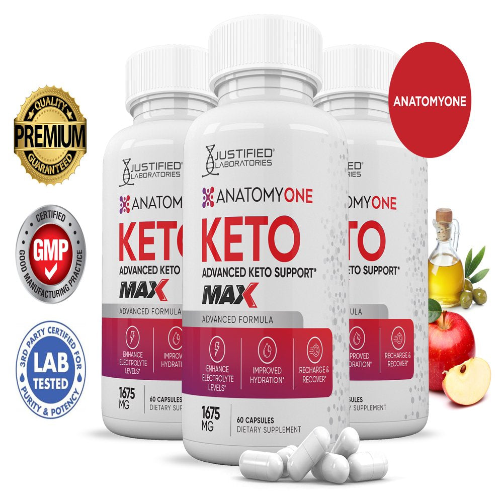 (3 Pack) Anatomy One Keto ACV MAX Pills 1675Mg Alternative to Gummies Dietary Supplement 180 Capsules - Nutricity.com.au