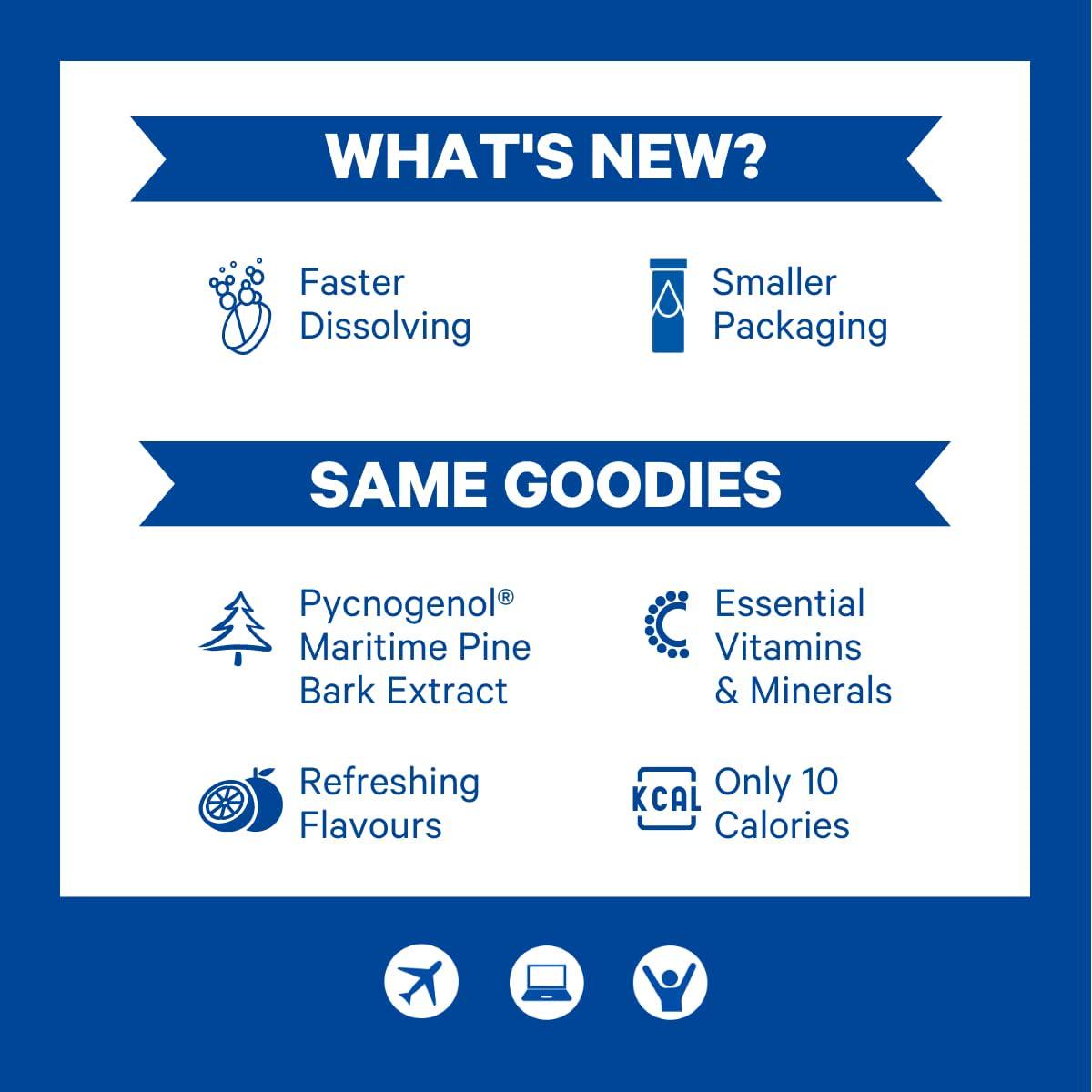 1Above Anti Jet Lag, Energy and Immunity Recovery Effervescent Drink Tablets. Pycnogenol + Vitamins + Electrolytes for Travel, Work and Party. 10 Count (1 Tube) - Berry