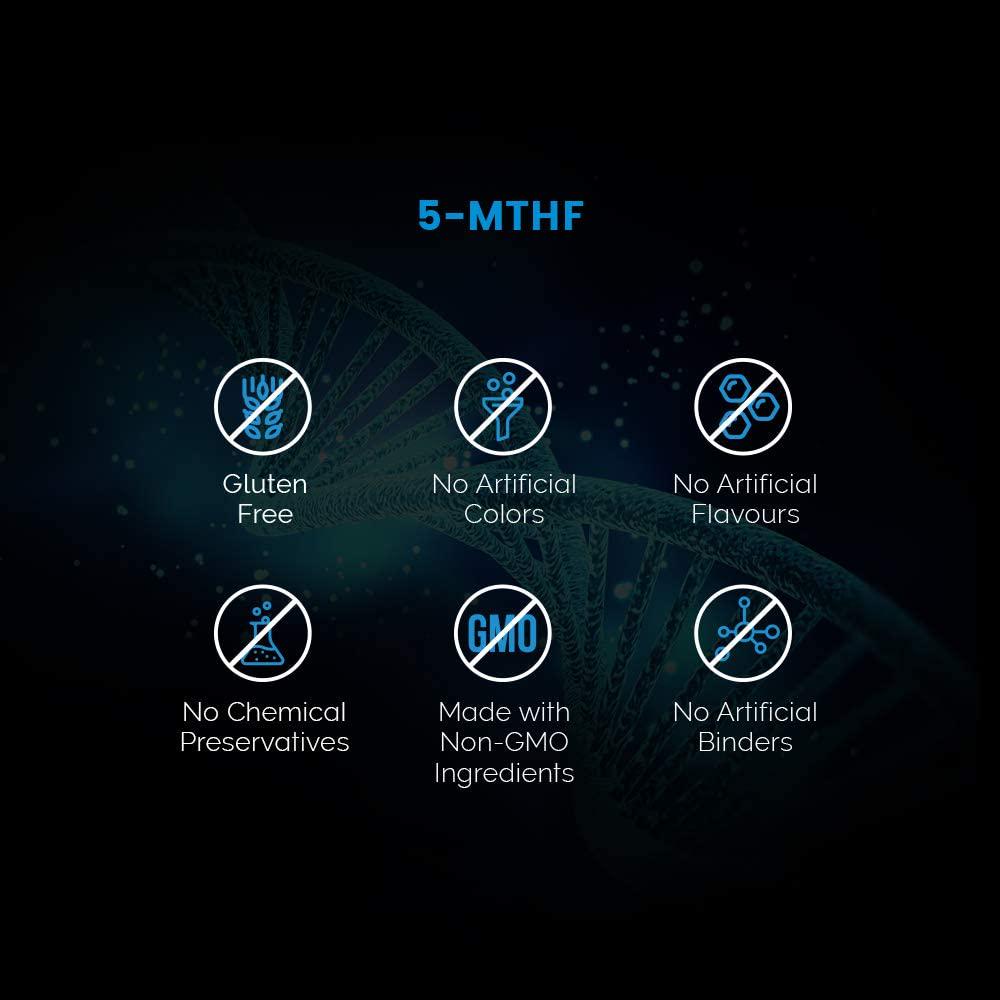 1MG 5-MTHF, MethylFolate by Intelligent Labs, 120 Capsules, 4 Months Supply, Best Value Folic Acid Supplement as Quatrefolic Acid, Acitvated Folate, 1MG = 1000mcg, 5 methyltetrahydrofolate