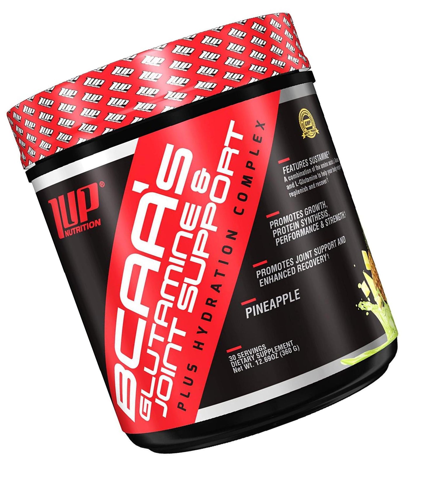 1UP Nutrition His BCAA's Glutamine and Joint Support Plus Hydration Complex, Pineapple 360 g,, Pineapple 360 grams